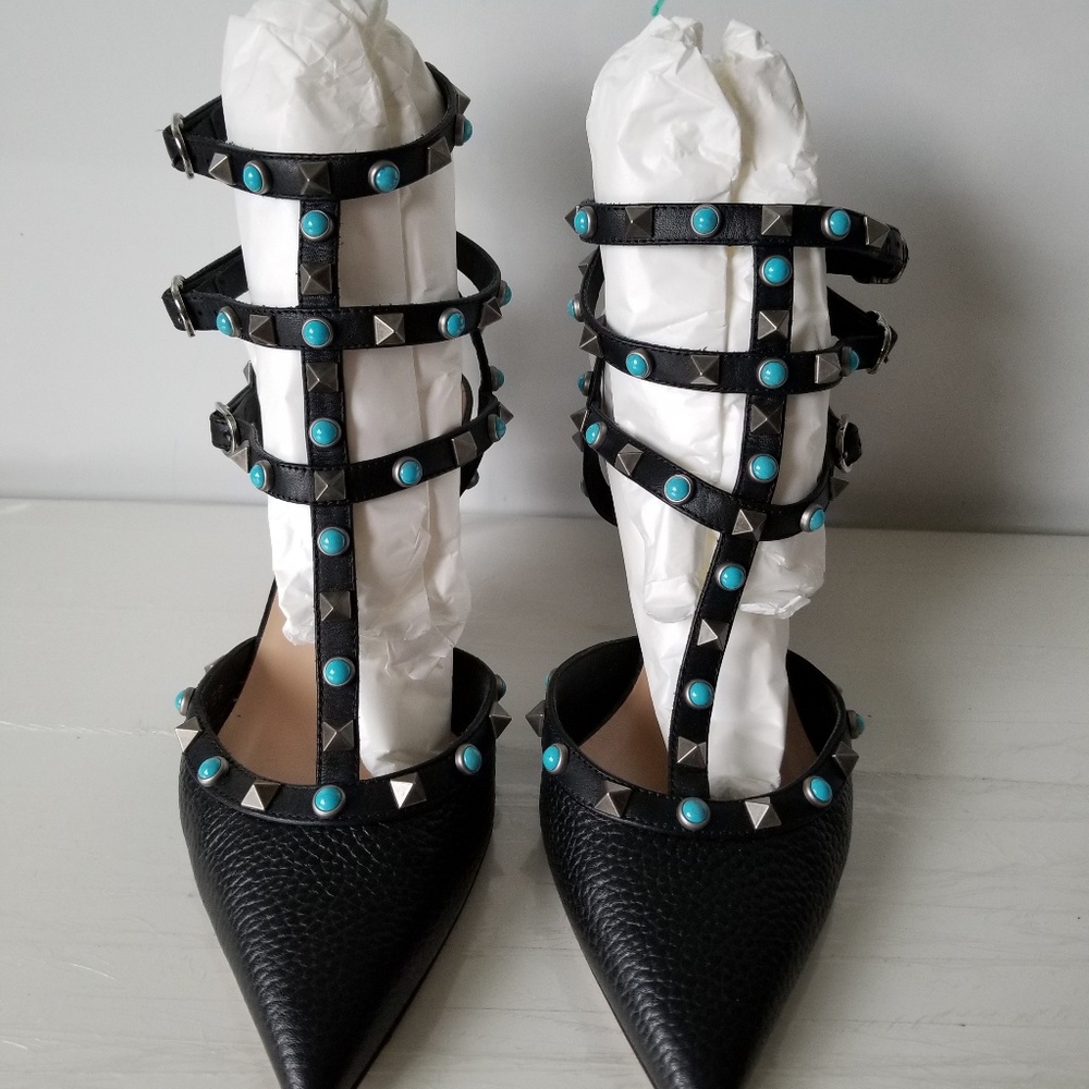 VALENTINO Rockstud black pumps heels sz 39/8.5